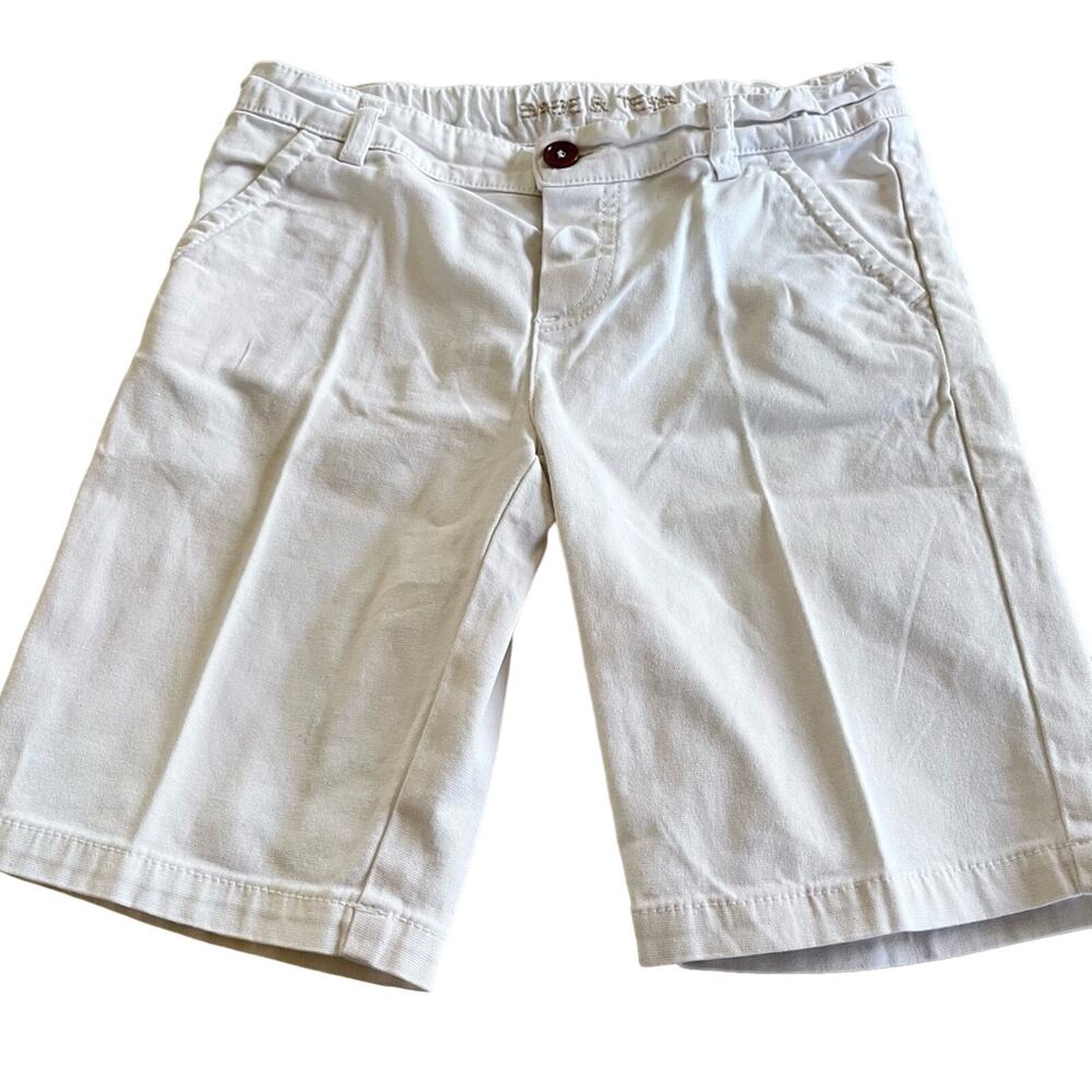 Babe & Tess boys white canvas shorts size 5